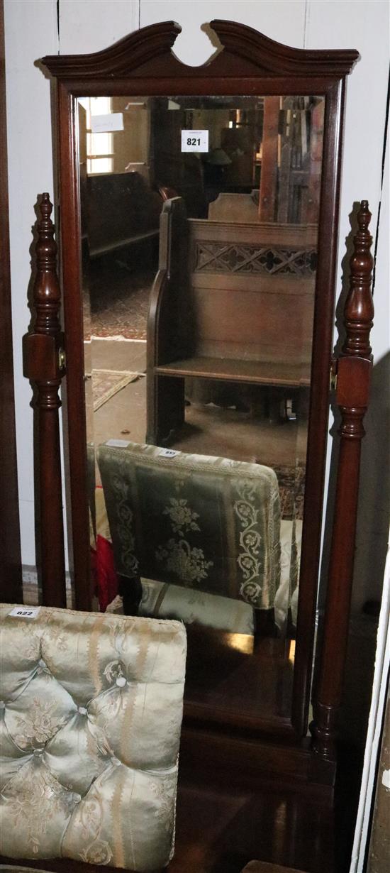 Mahogany cheval mirror